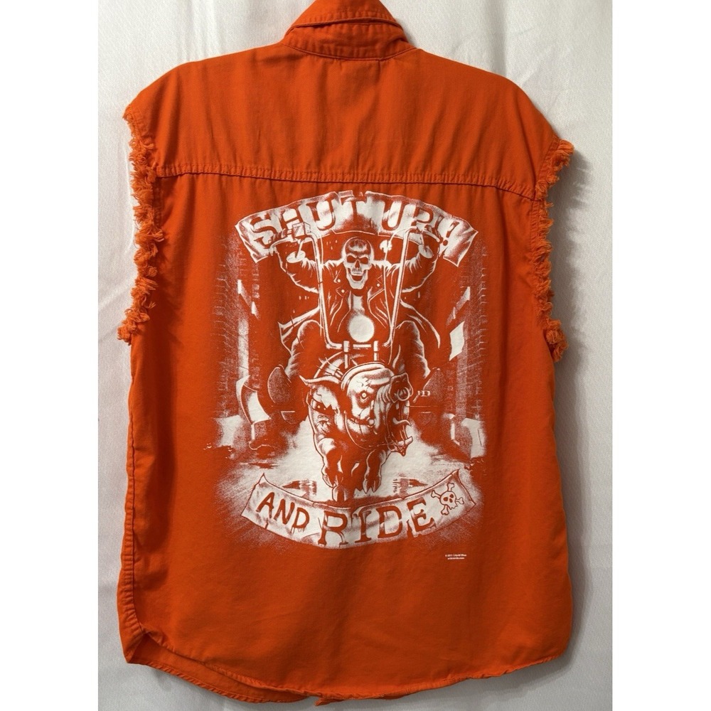 Milwaukee Performance Shirt Size XL Sleeveless‎ Fringe Orange
